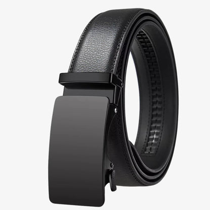 CORVIKO Kael black dress belt for men with black automatic buckle