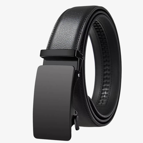 CORVIKO Kael black dress belt for men with black automatic buckle