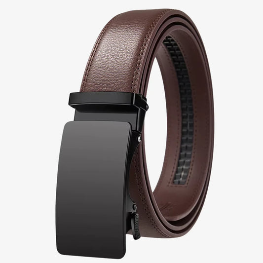 CORVIKO Kael brown dress belt for men with black automatic buckle