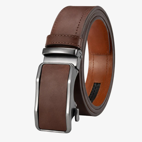 CORVIKO Veyron brown dress belt for men with no-hole automatic buckle