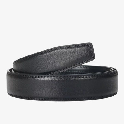 CORVIKO Kael black automatic belt for men - textured strap and stitched edges