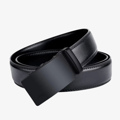 CORVIKO Kael black ratchet belt for men with modern black buckle