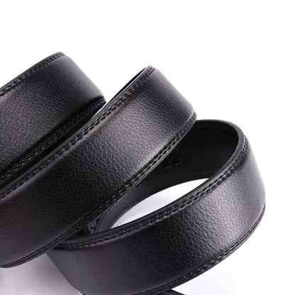CORVIKO Soren black dress belt for men - textured finish and stitched edges
