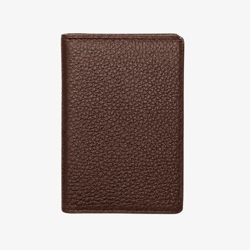 Card Holder for Men Vertical Model Orven Coffee by CORVIKO with clean textured leather front