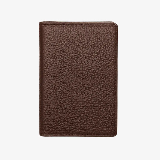 Card Holder for Men Vertical Model Orven Coffee by CORVIKO with clean textured leather front
