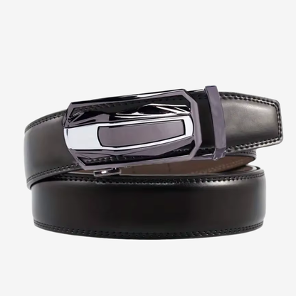CORVIKO Aureon black luxury automatic belt for men with sophisticated buckle design