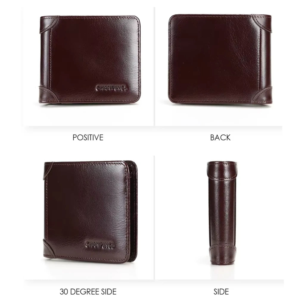 CORVIKO Bravik coffee RFID wallet for men - front back and side views