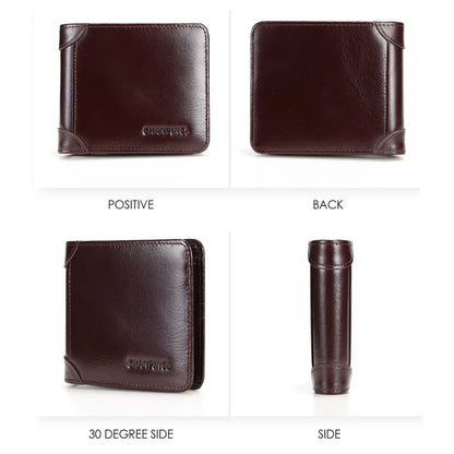 CORVIKO Bravik coffee RFID wallet for men - front back and side views