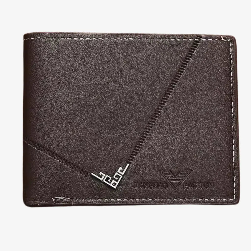 Wallet for Men Slim Model Arlen Coffee front view with textured PU leather finish
