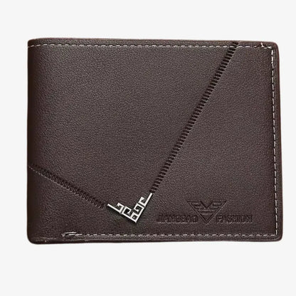 Wallet for Men Slim Model Arlen Coffee front view with textured PU leather finish